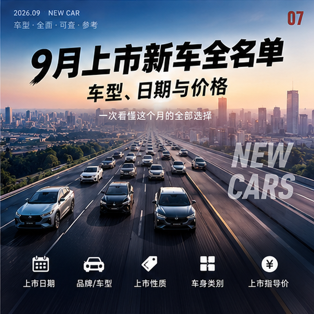 9月上市新车全名单：车型、日期与价格